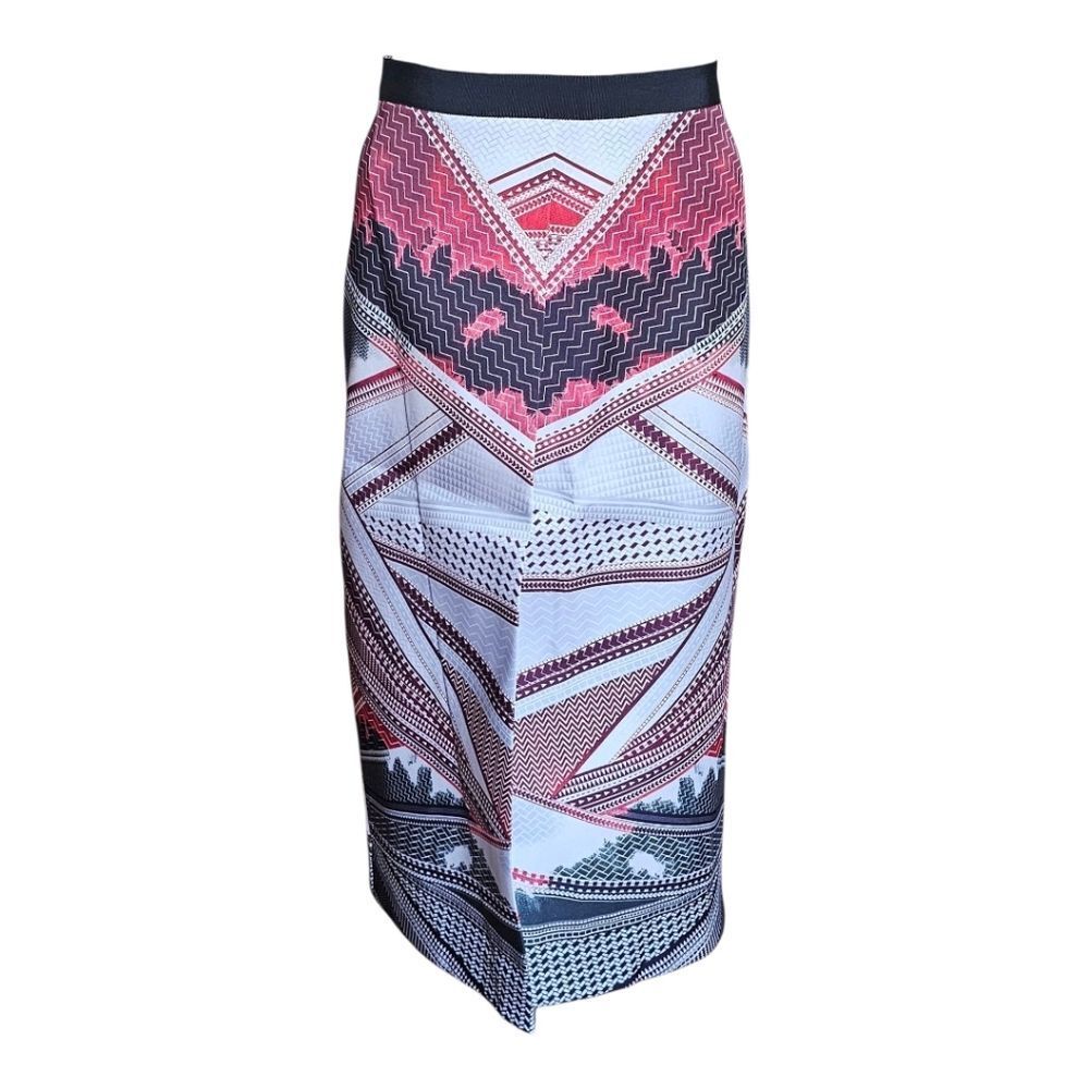 Chic Chevron Pencil Skirt - Black, Red, White